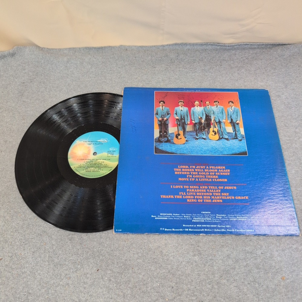 The Primitive Quartet Just A Pilgrim Vinyl LP Bluegrass Gospel Dawn Records - Picture 2 of 2